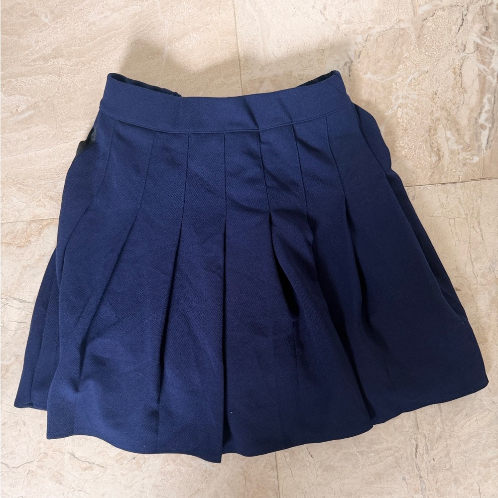 Navy Blue Pleated School Uniform Skirt | Size 4/6 | Set of 2